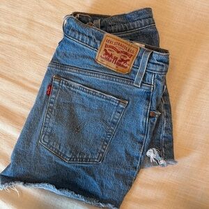 Levi's Women's 501 Original High-Rise Distressed Denim Shorts